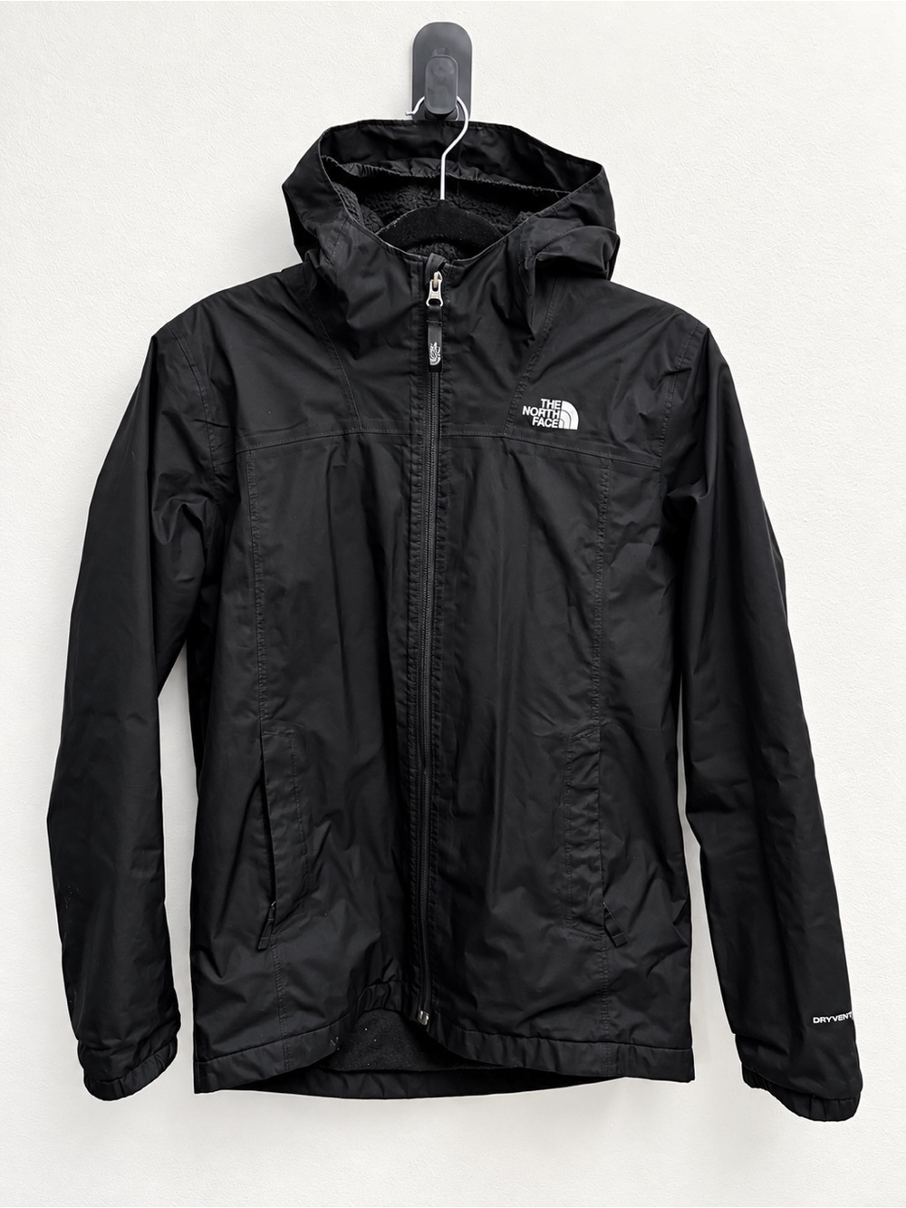The North Face Boys XL Black DryVent Hooded Rain Jacket
